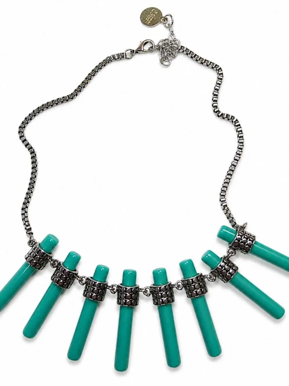 NWT‎ 7 Charming Sisters “Nothing Compares” Teal Statement Necklace 16”